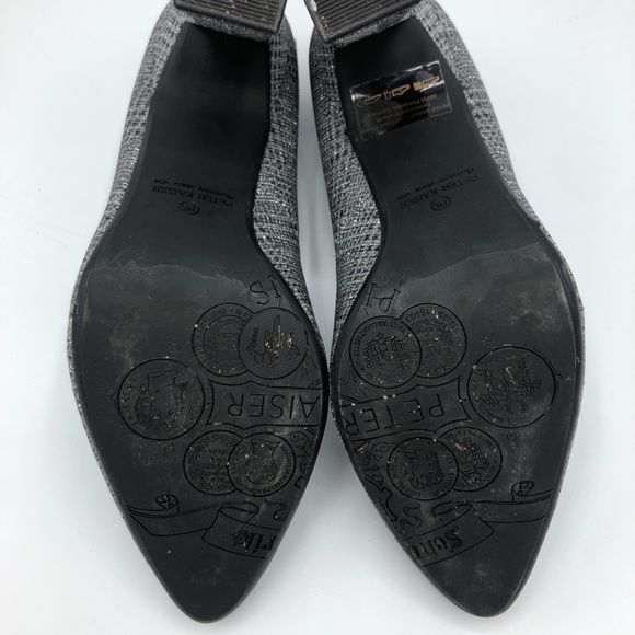 Silver sparkly gingham Peter Kaiser heels - Picture 5 of 5